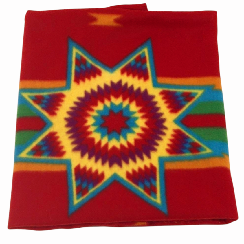 Great *St. Labre Indian School Ashland, Montana Red Fleece Throw Blanket (48" x 35")