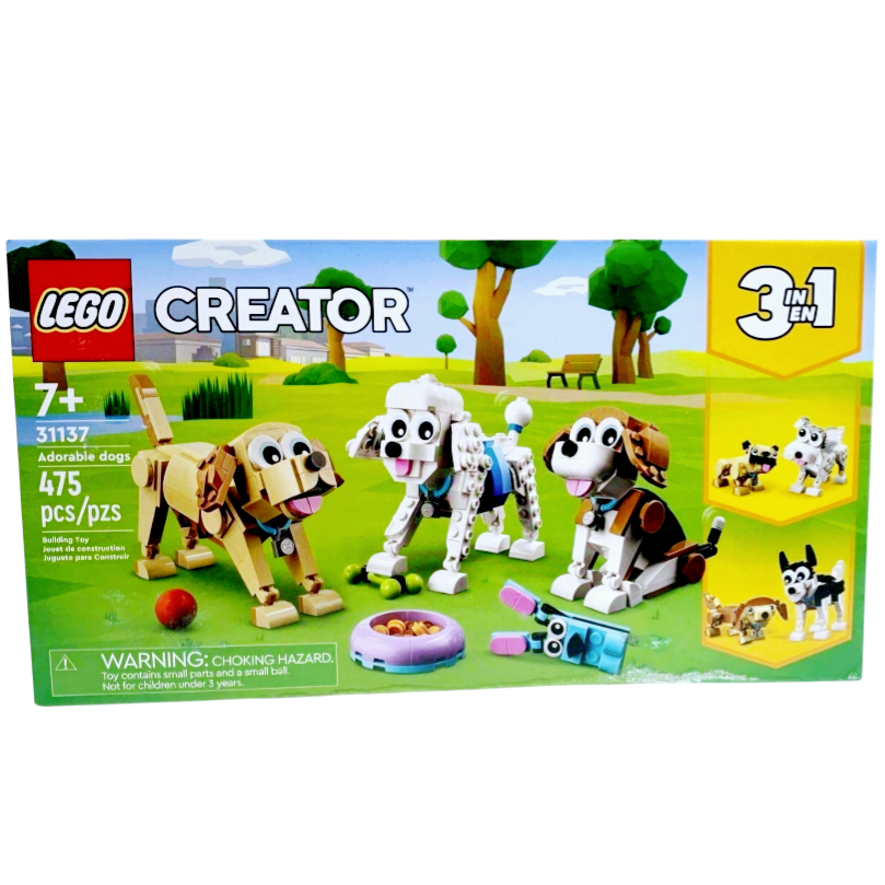 NIB *Lego Creator 3-in-1 Set Adorable Dogs #31137 (475 pc)  Pug, Poodle, Beagle & more