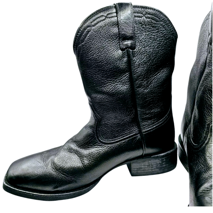 NWT *Ariat Men's Black Heritage Western Roper Boots Square Toe (sz 10.5D)