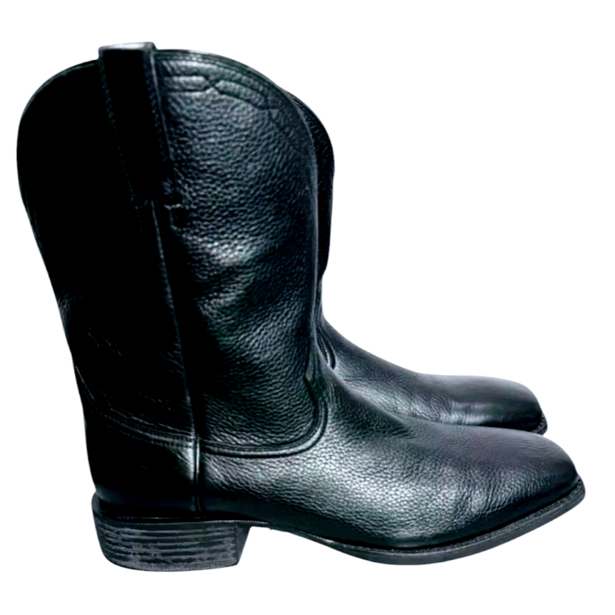 NWT *Ariat Men's Black Heritage Western Roper Boots Square Toe (sz 10.5D)