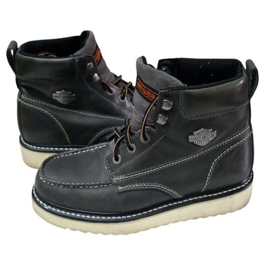 Nice *Harley-Davidson Men's Beau Black Wedge Motorcycle Boots Shoes (sz 8M)