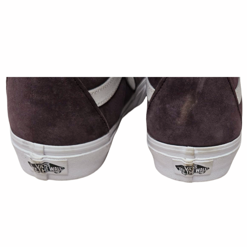 Van's Sk8-Hi Skate Shoe Suede Canvas Casual Sneaker Brown/White (sz M8/W9.5)