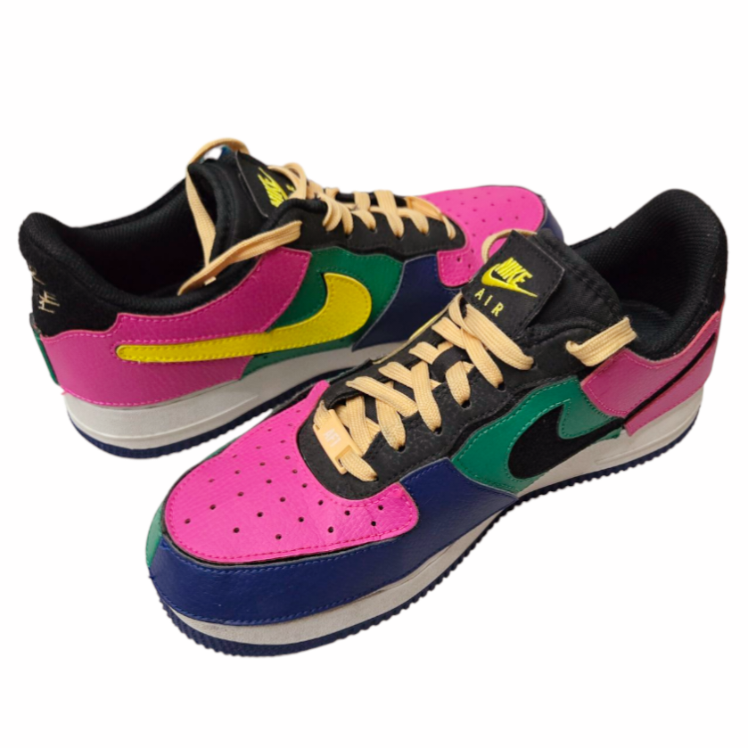 Nike Air Force 1/1 'Black Multi-Color' Patch Sneakers  Sz [M/6 & W/7.5] #DB2576-001