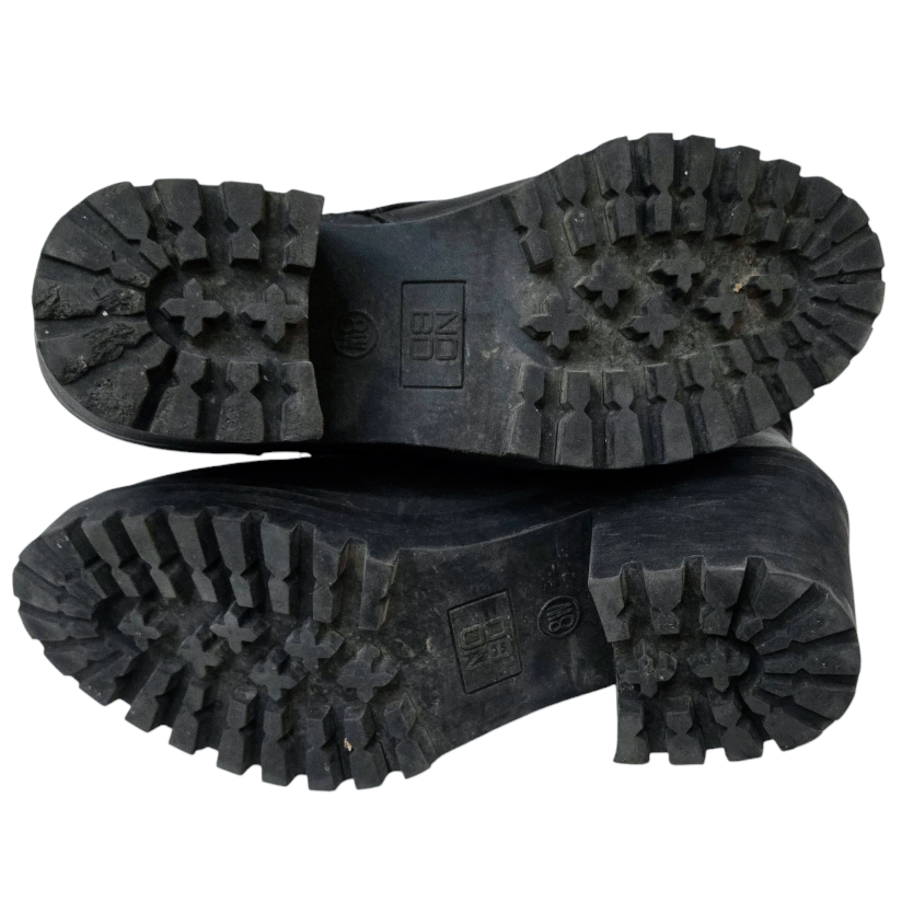 New *NOBO Women Black Hiker Boots Silver Studs (sz/8)