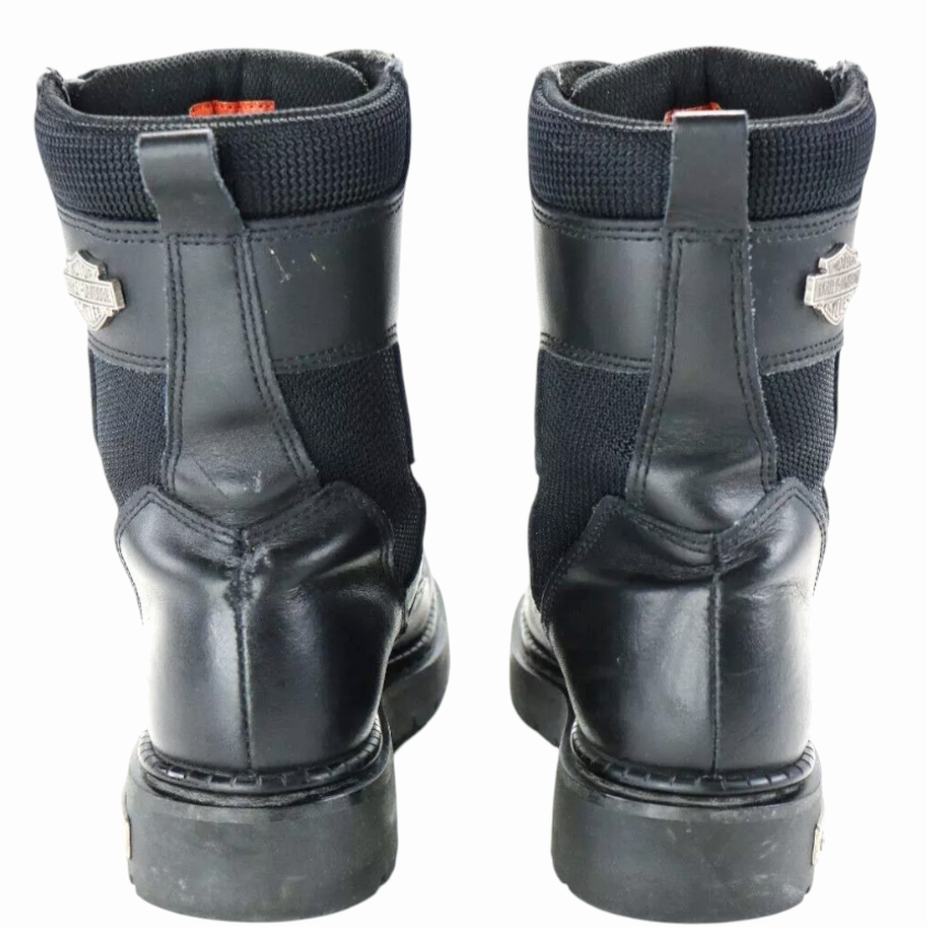 Harley-Davidson Men's Riding Black Leather Boots (11.5) Ankle Zip Lace