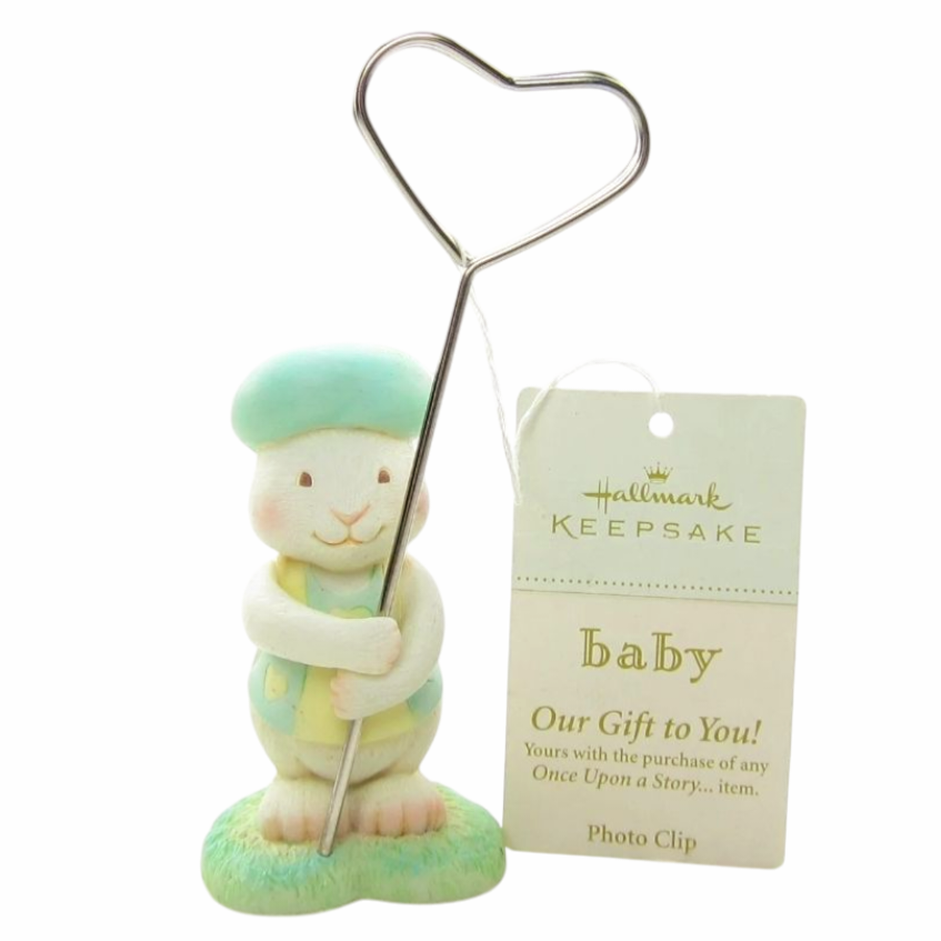NWT *Hallmark Keepsake Four (4) Baby Bunny Figure Photo/Name Card/Note Holder