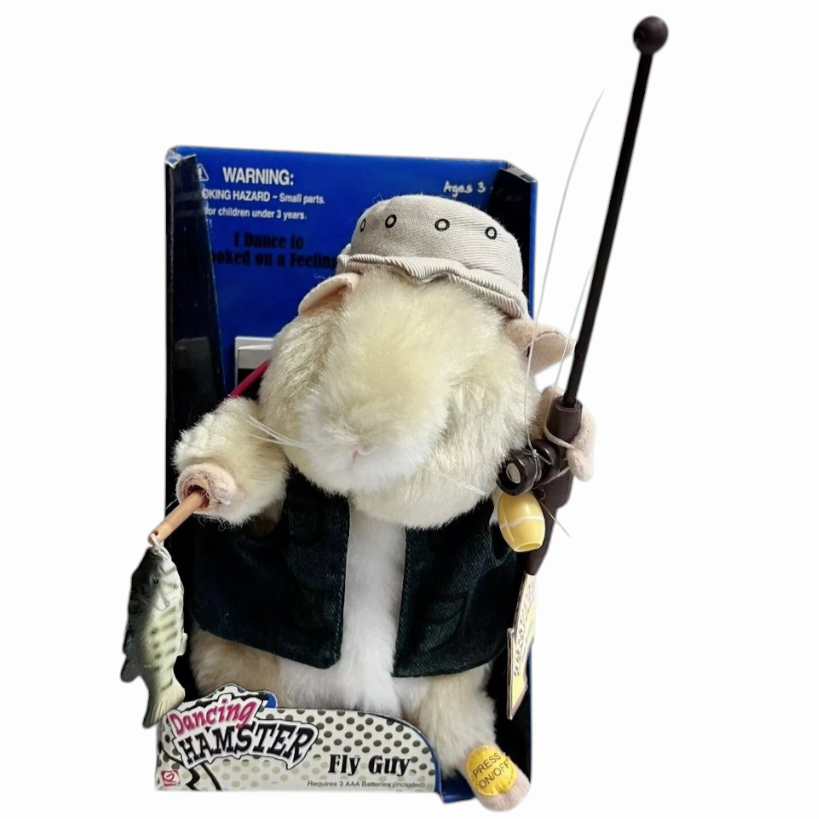 NIB *Dancing Hamster Fishing "Fly Guy" Dances Plays Song Gemmy (2003)