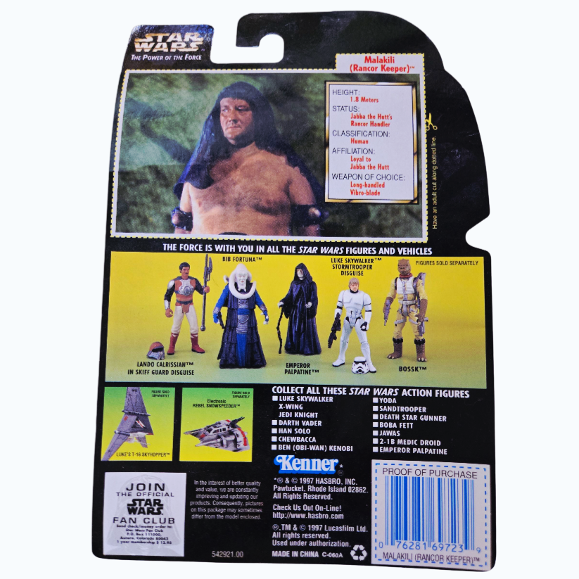 NIB *Star Wars: Power of the Force 'MALAKILI (RANCOR KEEPER' Action Figure