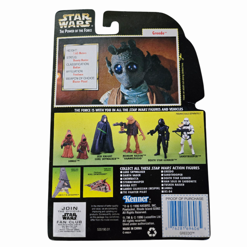 NIB *Star Wars: Power of the Force 'GREEDO' in Endor Gear Action Figure