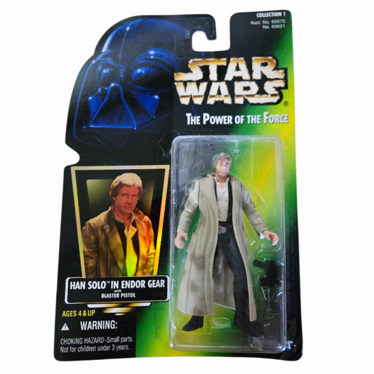 NIB *Star Wars: Power of the Force 'HAN SOLO' in Endor Gear Action Figure