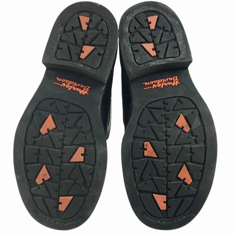 Great *Harley-Davidson Black Leather Motorcycle Boots Harness Biker (sz 8) #91135