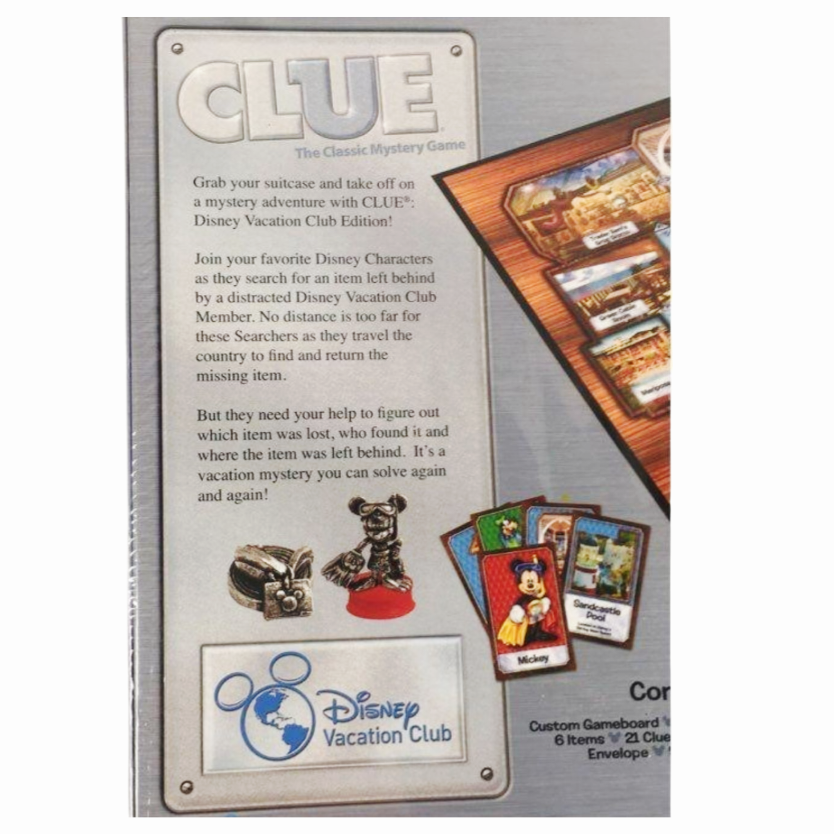 NIB *Clue Disney Vacation Club Edition Classic Mystery Board Game