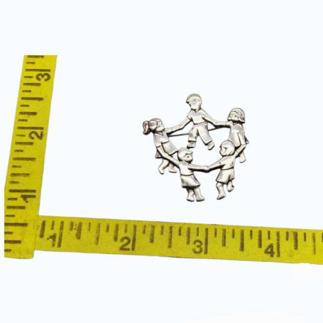 Vintage *James Avery Retired "Ring Around The Rosie" Pin 925 Sterling Silver