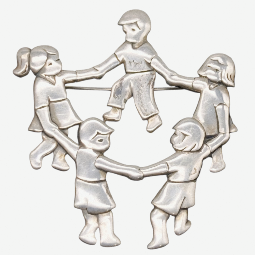 Vintage *James Avery Retired "Ring Around The Rosie" Pin 925 Sterling Silver
