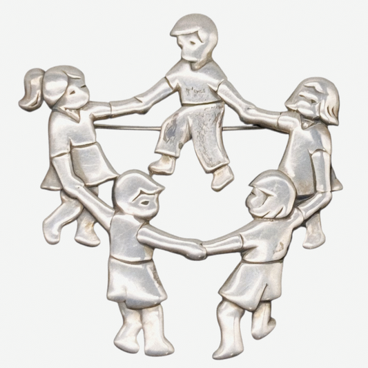 Vintage *James Avery Retired "Ring Around The Rosie" Pin 925 Sterling Silver