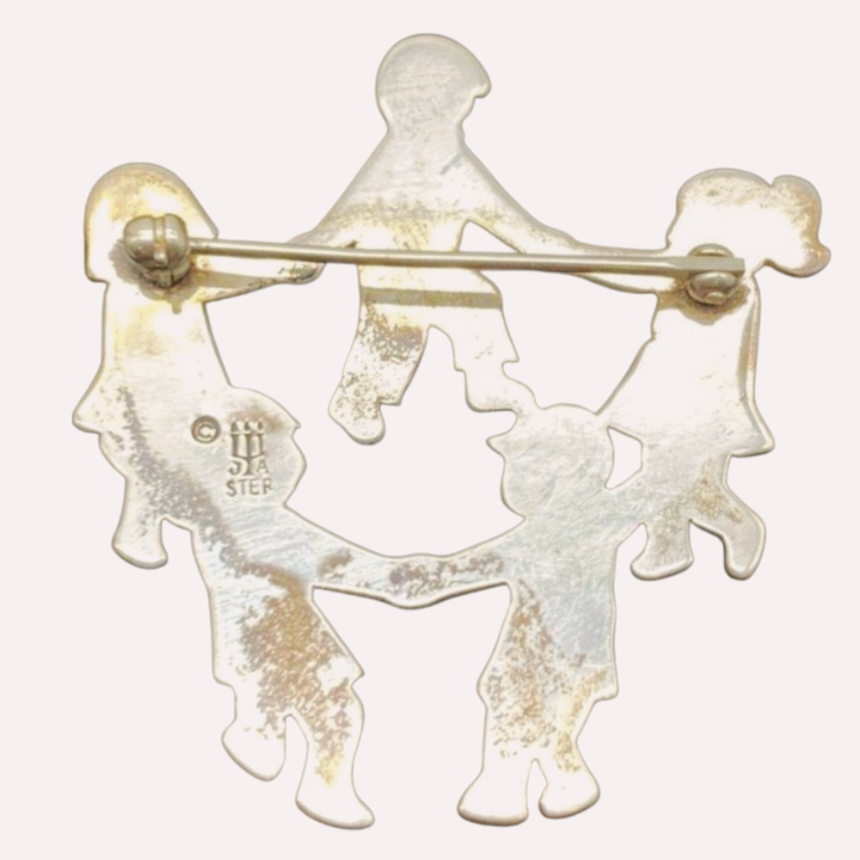 Vintage *James Avery Retired "Ring Around The Rosie" Pin 925 Sterling Silver