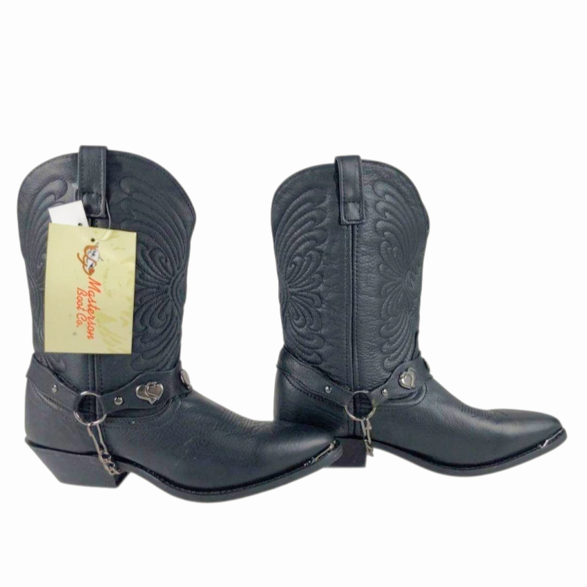 NWT *Masterson Boot Women Black Western Leather Cowboy RB7482 (11M)