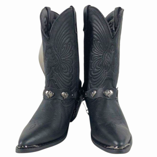 NWT *Masterson Boot Women Black Western Leather Cowboy RB7482 (11M)