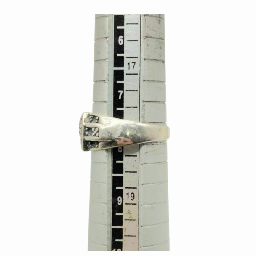 Beautiful *Sterling Silver & Amethyst Marcasite Ring (sz 8)