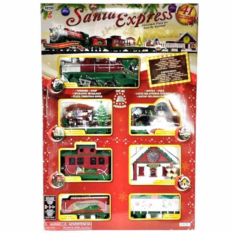 NIB *Eztec Santa Express Christmas Train Set Holiday Decor (41 Pieces)