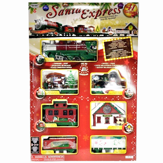 NIB *Eztec Santa Express Christmas Train Set Holiday Decor (41 Pieces)