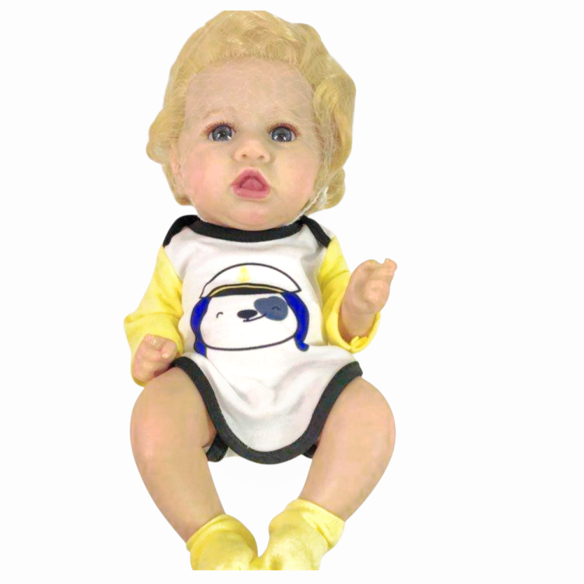 Cute *Reborn Blonde Vinyl Vintage 17" Doll Blue Eyes Birth Certificate + more!