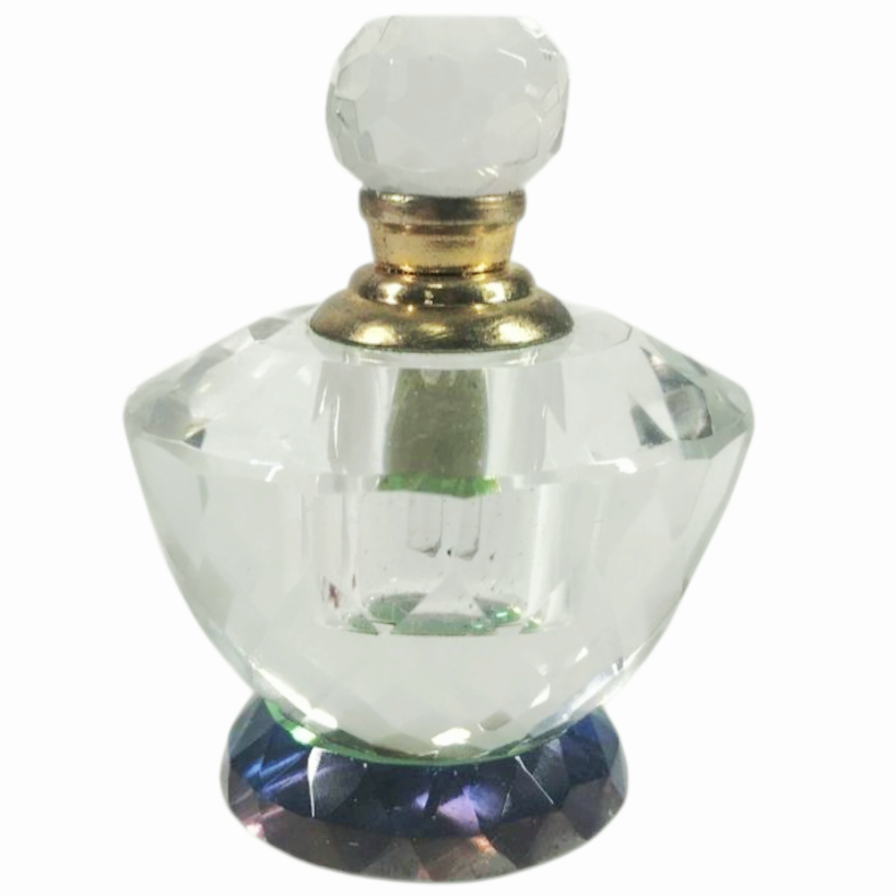 Crystal Aurora Borealis Faceted Perfume Bottle Display *Boxed