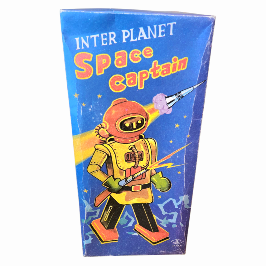 Vintage *Inter Planet Space Captain Tin Wind-up Robot by Schylling w/ Box