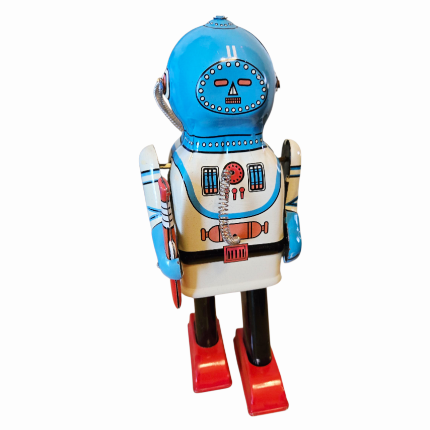 Vintage *Inter Planet Space Captain Tin Wind-up Robot by Schylling w/ Box