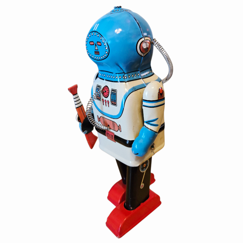 Vintage *Inter Planet Space Captain Tin Wind-up Robot by Schylling w/ Box