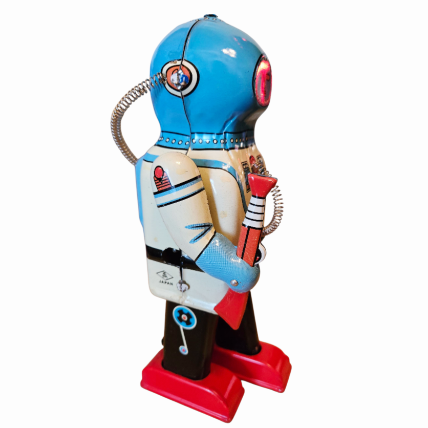 Vintage *Inter Planet Space Captain Tin Wind-up Robot by Schylling w/ Box