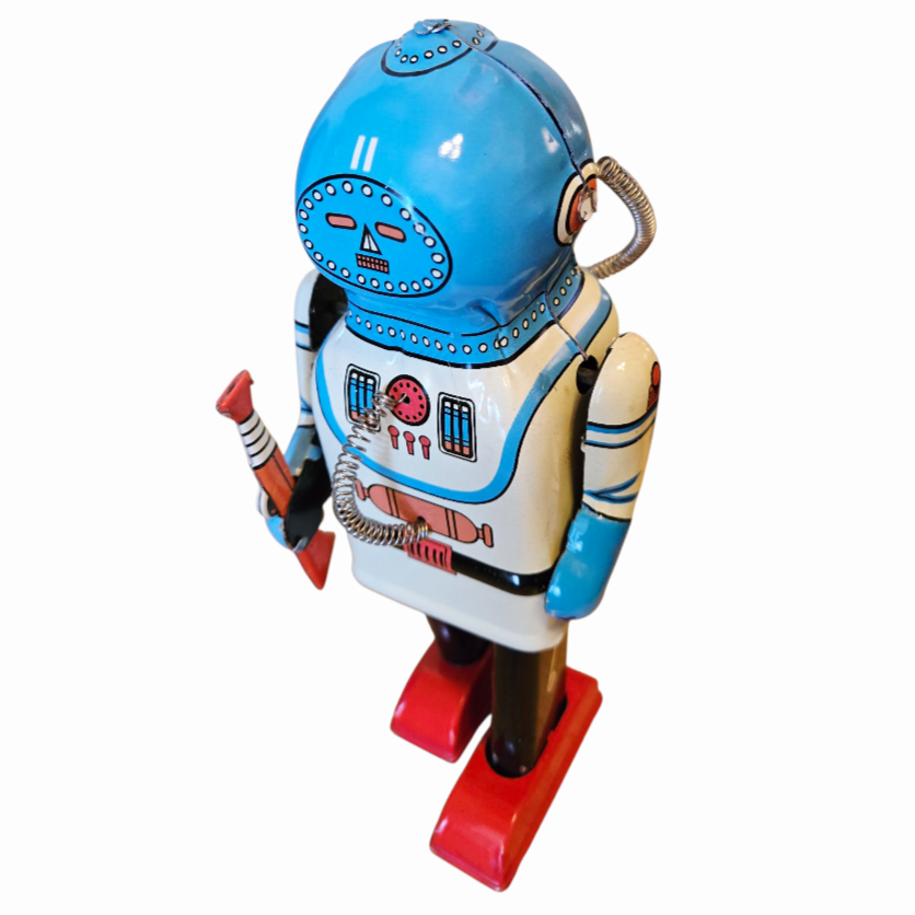 Vintage *Inter Planet Space Captain Tin Wind-up Robot by Schylling w/ Box