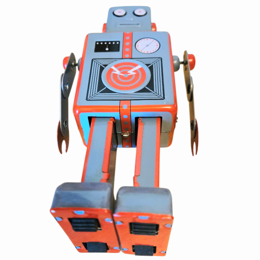 Great *Vintage Classic Tin Mechanical Wind-Up Robot in Box
