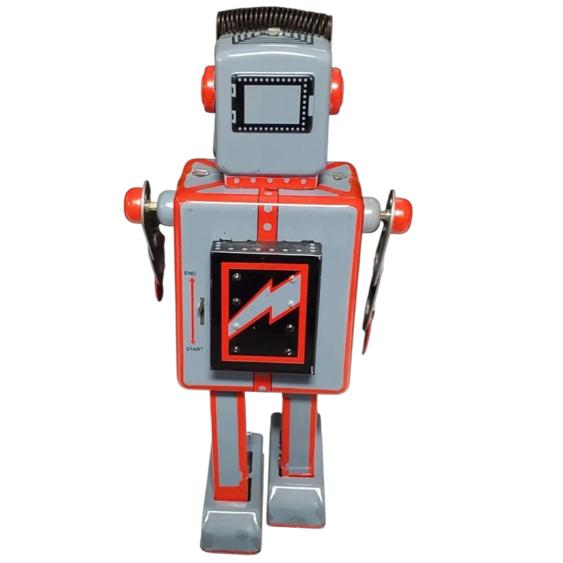 Great *Vintage Classic Tin Mechanical Wind-Up Robot in Box