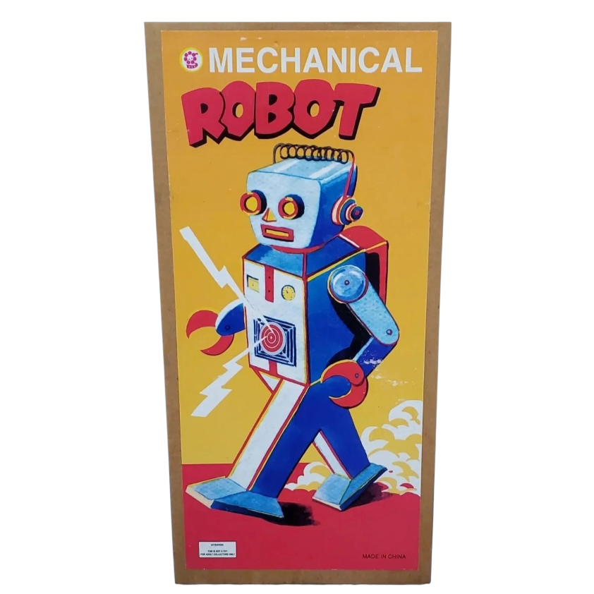 Great *Vintage Classic Tin Mechanical Wind-Up Robot in Box