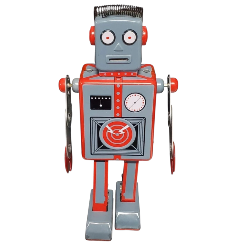 Great *Vintage Classic Tin Mechanical Wind-Up Robot in Box