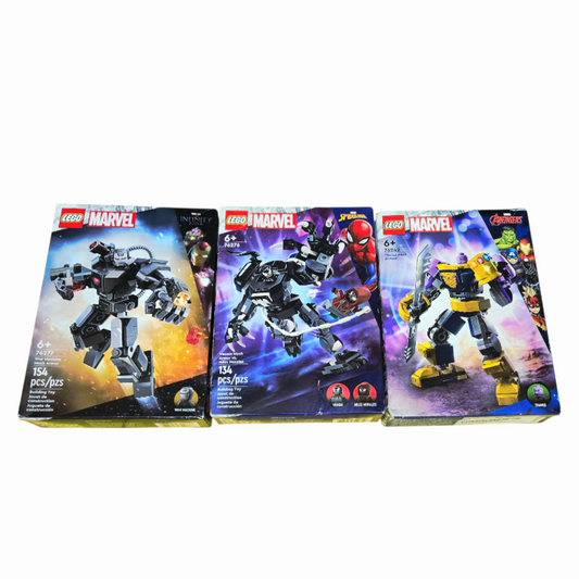 NIB *(3) Lego Marvel #76277, 76276, 76242 Thanos Venom War Machine Mech Armor