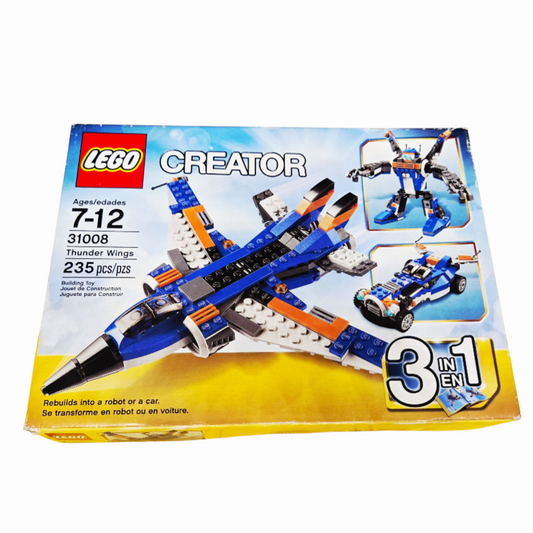 NIB *LEGO Creator: 3-in-1 "Thunder Wings": 3-in-1 Plane Robot Car (31008)