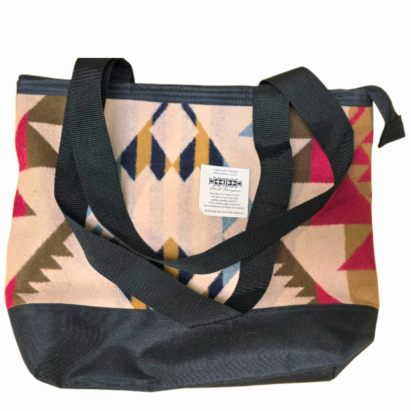 NWT *Southwest Native Designed Dual Pattern Zipper Tote HandBag by Thompson