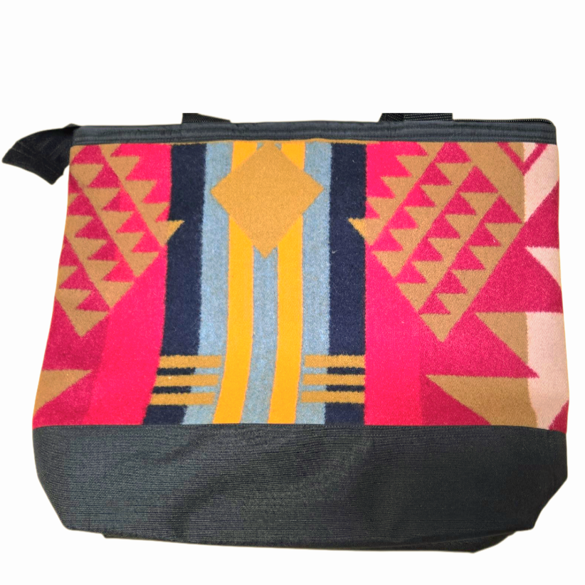 NWT *Southwest Native Designed Dual Pattern Zipper Tote HandBag by Thompson