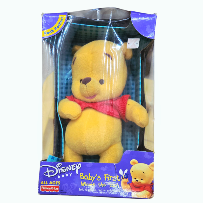 NIP *Disney Baby First "WINNIE-THE-POOH" Plush Toy w/ Rattles (2001)