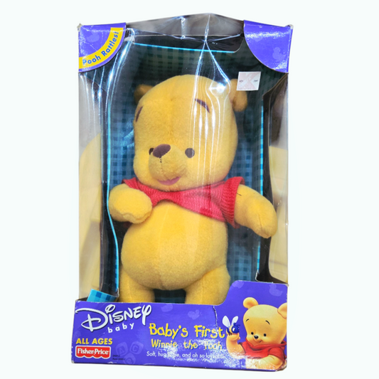 NIP *Disney Baby First "WINNIE-THE-POOH" Plush Toy w/ Rattles (2001)