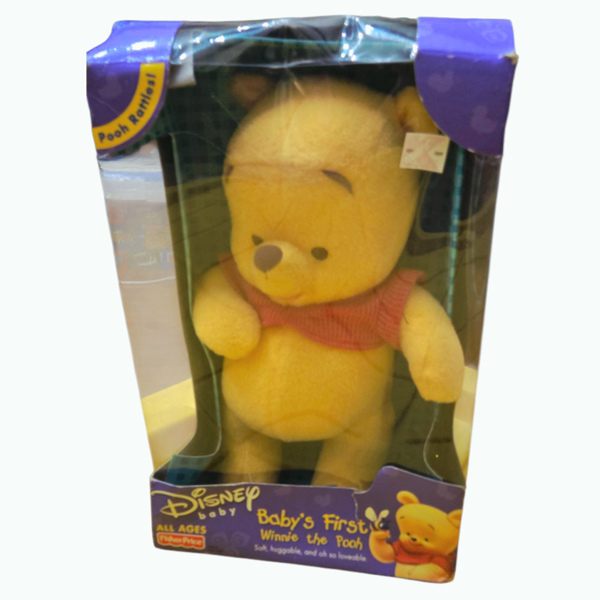 NIP *Disney Baby First "WINNIE-THE-POOH" Plush Toy w/ Rattles (2001)