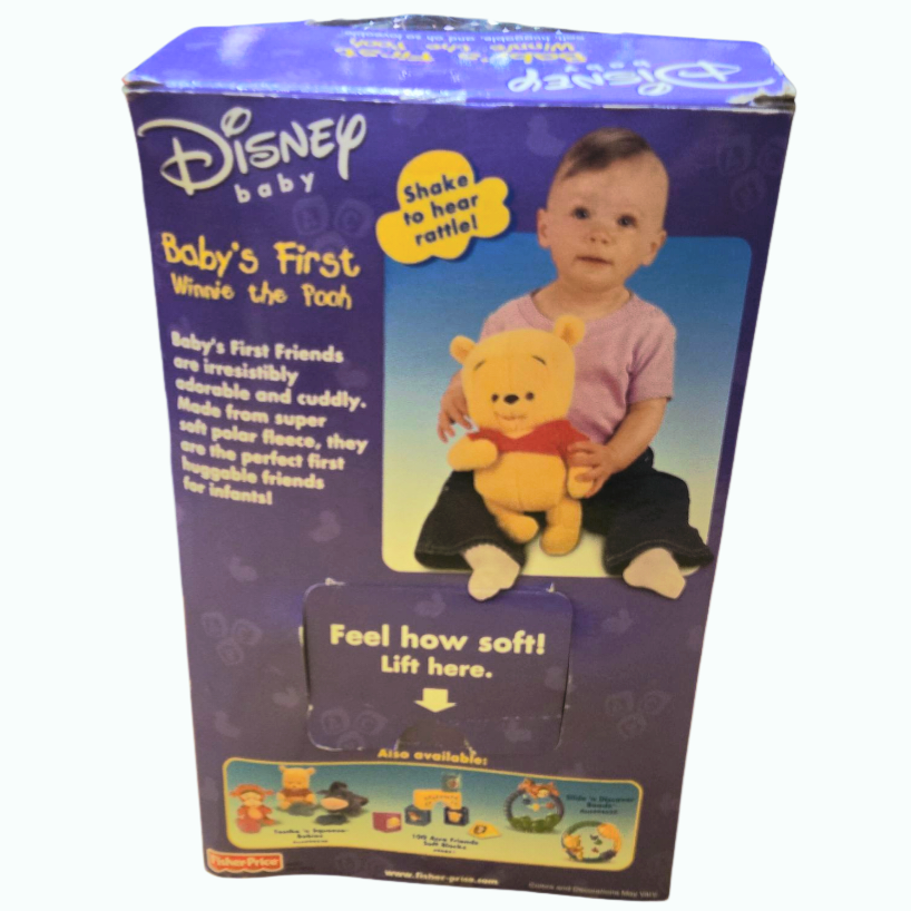 NIP *Disney Baby First "WINNIE-THE-POOH" Plush Toy w/ Rattles (2001)