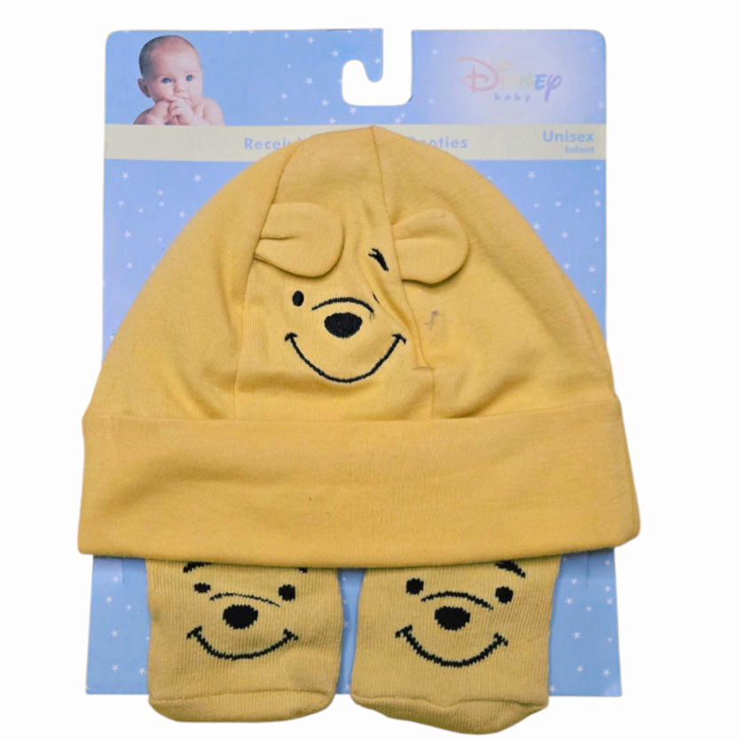 NIP *Winnie-the-Pooh 6pc Collection: Cover Set, Hoodie, Burp, Teether, Bath Cap, Clips +