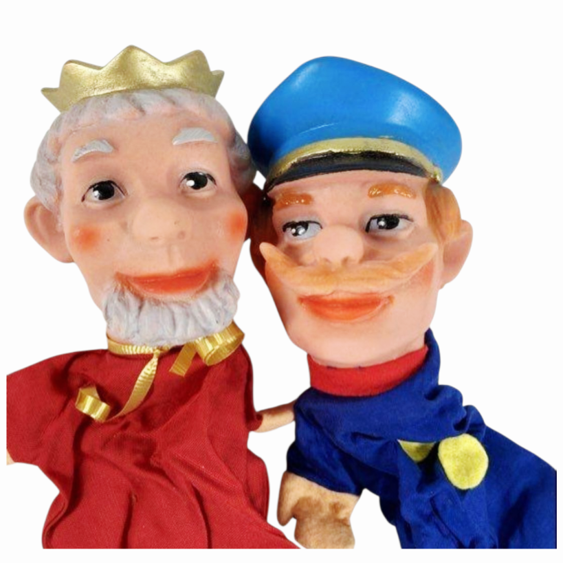 Vintage *Scheithauer 8-pcs Western Germany Rubber Head Hand Puppets (1970s)