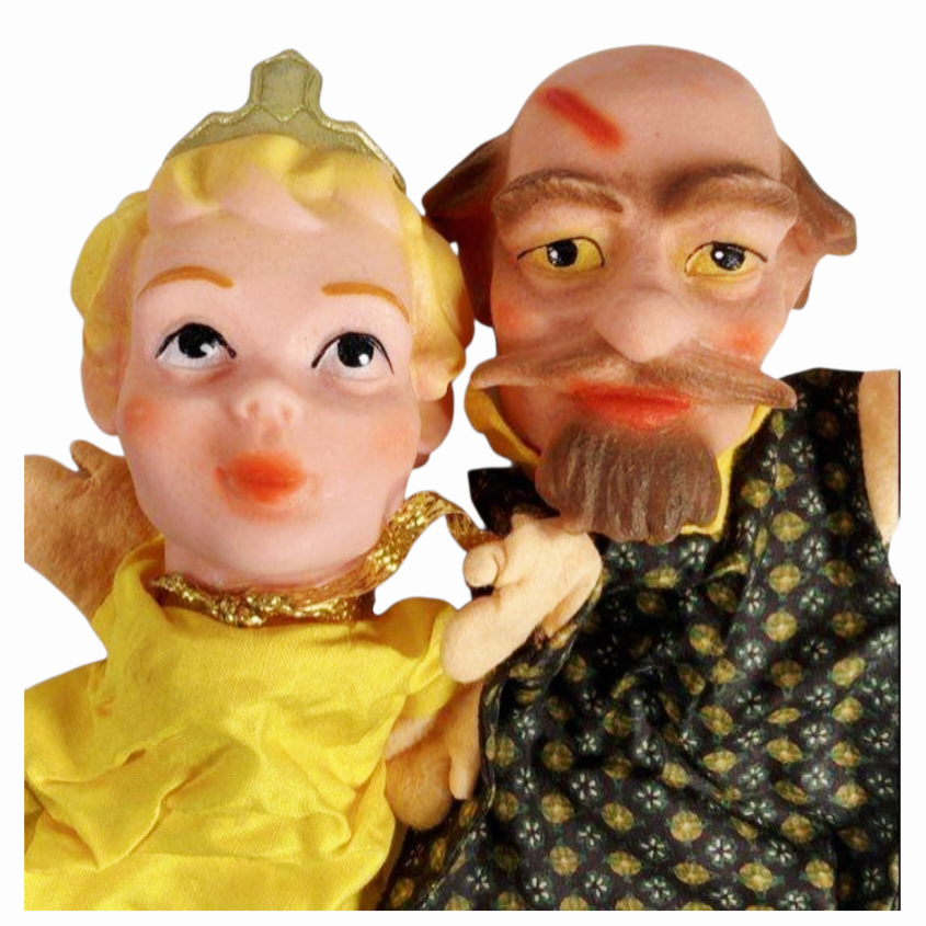 Vintage *Scheithauer 8-pcs Western Germany Rubber Head Hand Puppets (1970s)