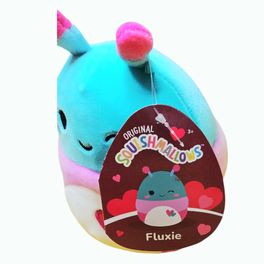 NWT *Squishmallow "Fluxie" the 5" Plush Caterpillar (2023) Valentine's Day Squad
