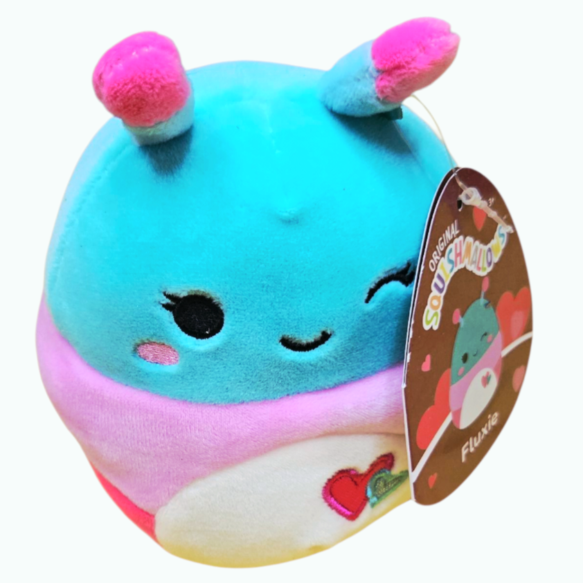 NWT *Squishmallow "Fluxie" the 5" Plush Caterpillar (2023) Valentine's Day Squad