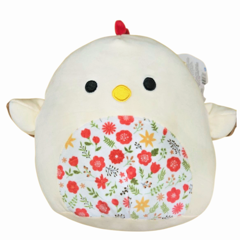 NWT *Squishmallow "Charity" The 8" Plush Chicken w/ Floral Belly (Easter Themed)